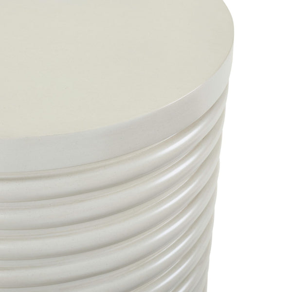 Berkley Square - Round Chairside Table - Linen & Khaki
