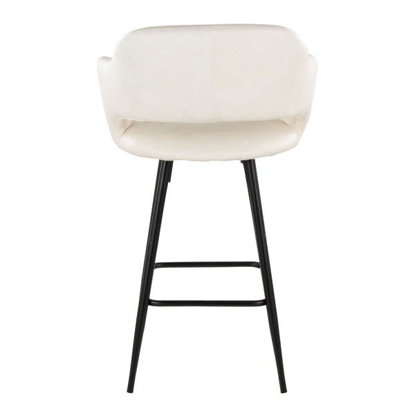 Margarite - Contemporary Fixed Height Counter Stool With Square Footrest (Set of 2)