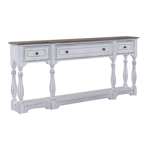 Magnolia Manor - 3 Drawer Hall Console Table - Antique White