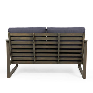 4 Person Outdoor Seating Group With Water Resistant Cushions - Dark Gray