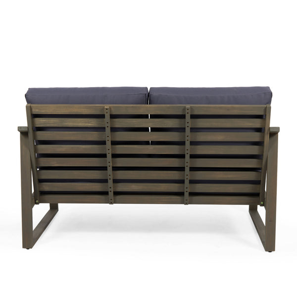 4 Person Outdoor Seating Group With Water Resistant Cushions - Dark Gray