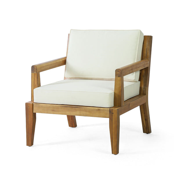 Outdoor Club Chair With Cushions - Beige