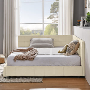 Upholstered Storage Tufted Bed Frame With Backrest And Armrests
