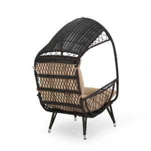 Outdoor Wicker Standing Basket Chair With Cushion