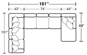 Glacier - Sectional With Included Accent Pillows