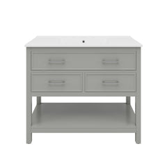 Bathroom Vanity With Ceramic Sink, Tip Out Tray & 2 Full Extension Drawers