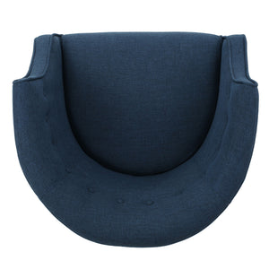 Contemporary Upholstered Club Chair With Button Tufting