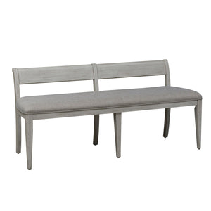 Farmhouse Reimagined - Upholstered Bench - Antique White / Chestnut Tops
