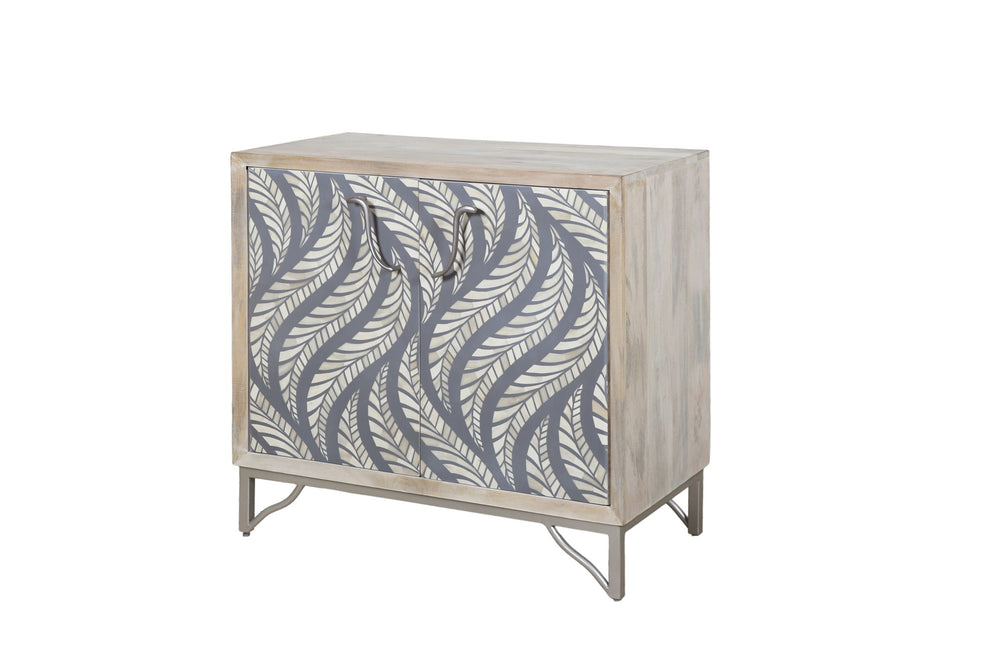 Leia - Bar Cabinet - White Mango / Ivory Bone / Gray