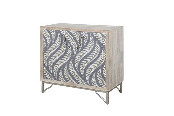 Leia - Bar Cabinet - White Mango / Ivory Bone / Gray
