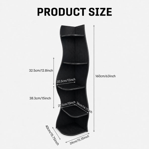 5 Tier S - Shaped Corner Shelf For Living Room
