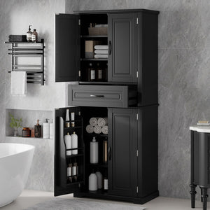 Bathroom Storage Cabinet With Multifunctional Storage Space, Drawer With Slide Rails, Adjustable Shelf