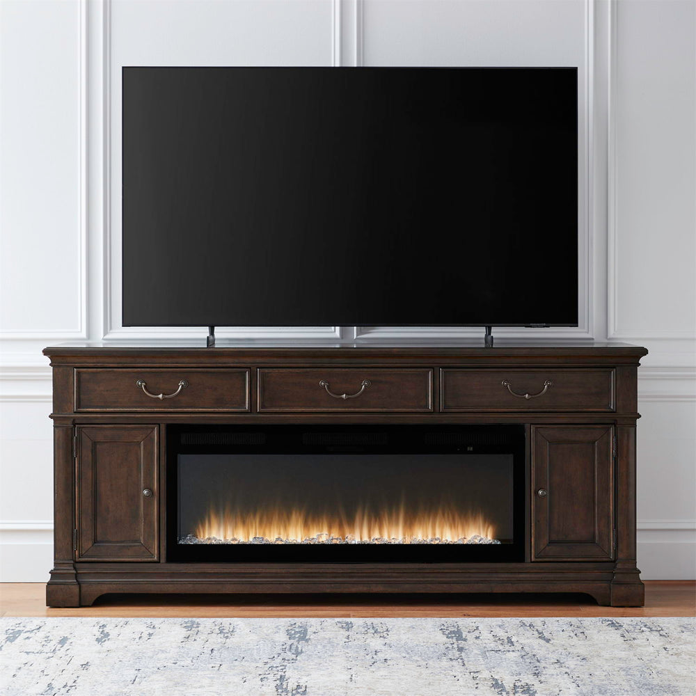 Fireplace TV Consoles - 512 84" Console With Fire FTS - Brown