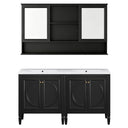 Double Sink Bathroom Vanity Set With Wall Mount Mirror Cabinet