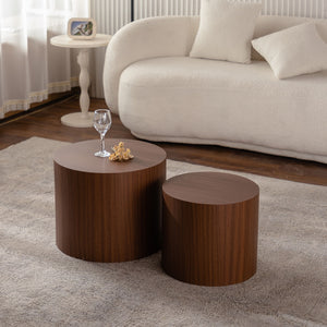 Modern Round Nesting Coffee Table (Set of 2)