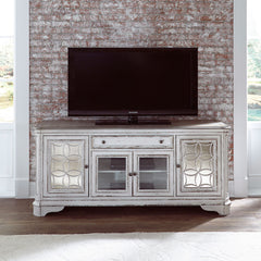Magnolia Manor - Entertainment TV Stand (Glass Doors) - Antique White