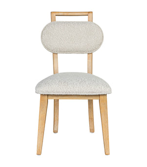 Ryder - Dining Chair - Chestnut Elm / Ant Brass / Tauple Boucle