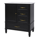 30" Bathroom Vanity With Sink, 3 Drawers, Adjustable Feet