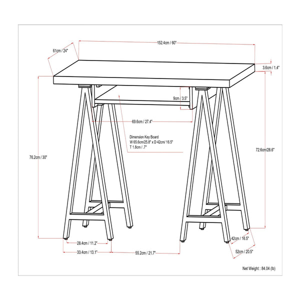 Sawhorse - Handcrafted Solid Desk