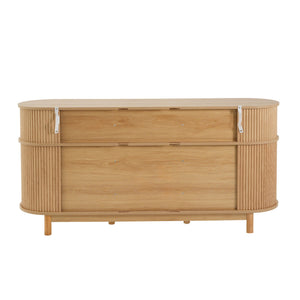Fluted Sideboard Buffet Cabinet With Sliding Doors And Adjustable Shelves