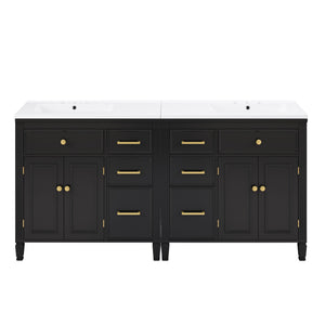 2 Piece Freestanding Bathroom Vanity Set With Sink Top, Reversible Dual Layout