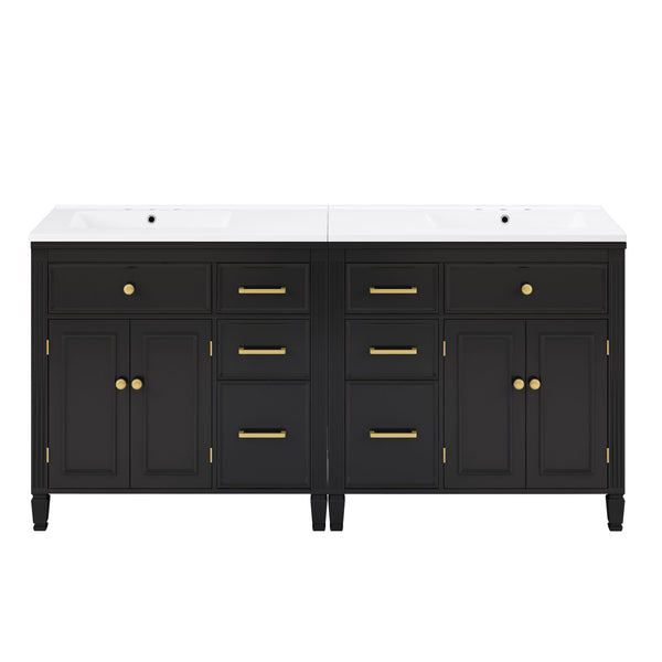 2 Piece Freestanding Bathroom Vanity Set With Sink Top, Reversible Dual Layout