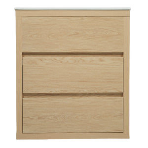 Freestanding Bathroom Vanity With Ceramic Sink, 2 Full Extension Drawers