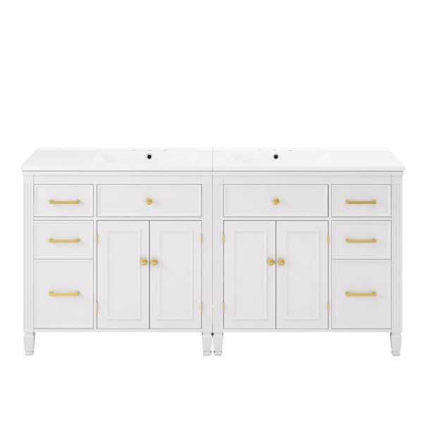 2 Piece Freestanding Bathroom Vanity Set With Sink Top, Reversible Dual Layout