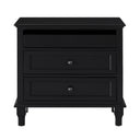 Nightstand With Charging Station, 3 Drawer Storage Table