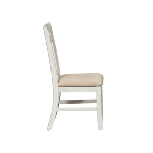 Summerville - Slat Back Side Chair - Soft White Wash / Wirebrushed Gray