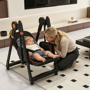 Convertible Baby High Chair To Rocker With 5 Point Harness