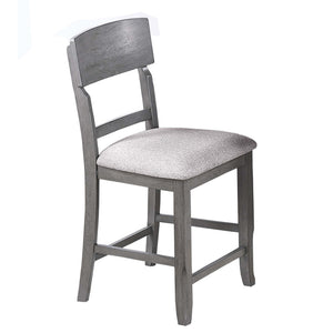 7 Piece Counter Height Dining Set With Storage Shelves, Table & 6 High Chairs - Gray