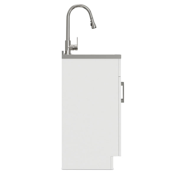 Modern Shaker All-In-One Laundry Utility Sink And Cabinet With Pull-Out Faucet