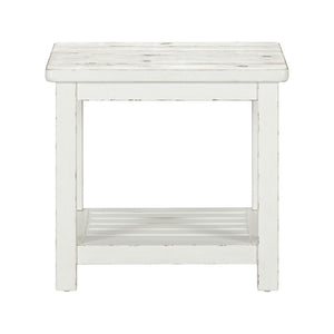 Backroads - End Table - Weathered White & Parchment Brown