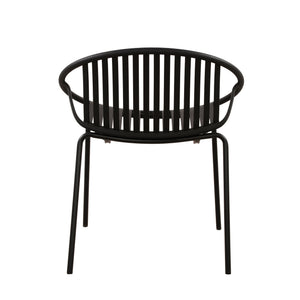 Stackable Outdoor Chairs With Breathable Plastic Backrest (Set of 2)