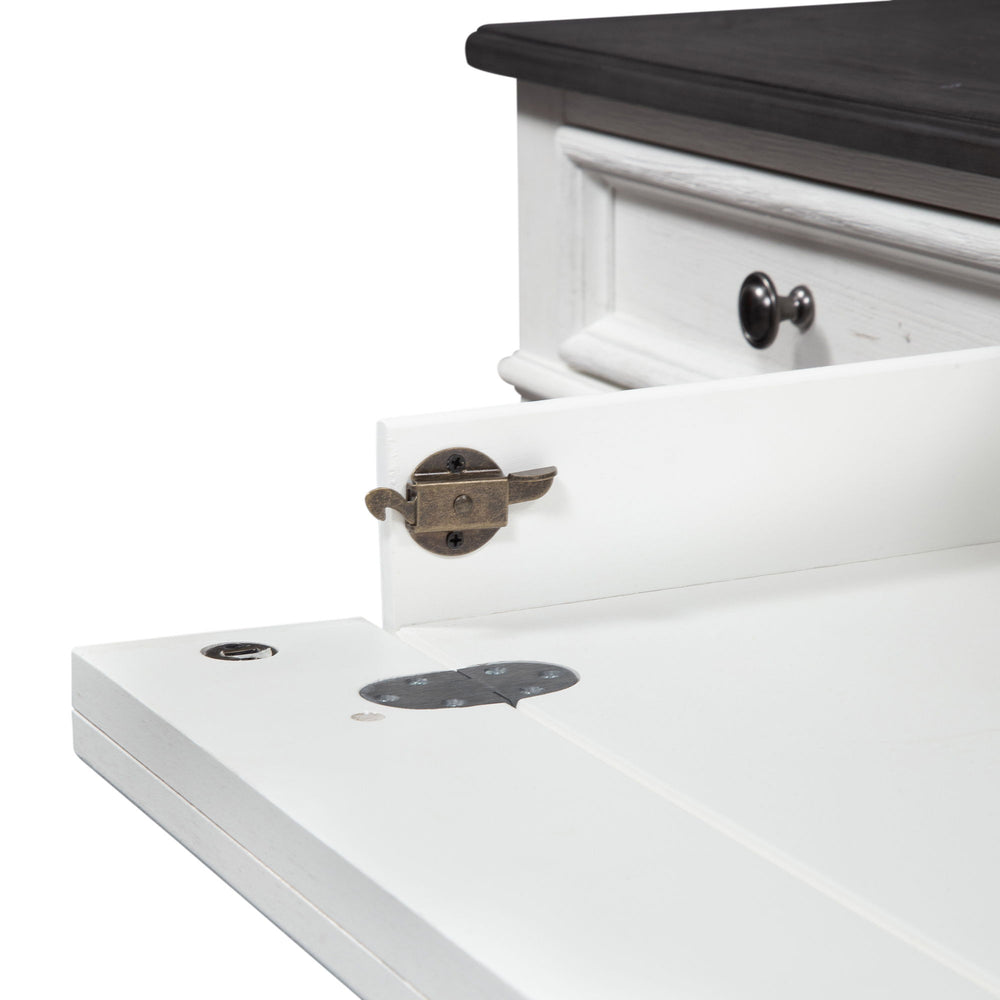 Allyson Park - Desk - Wirebrushed White / Charcoal