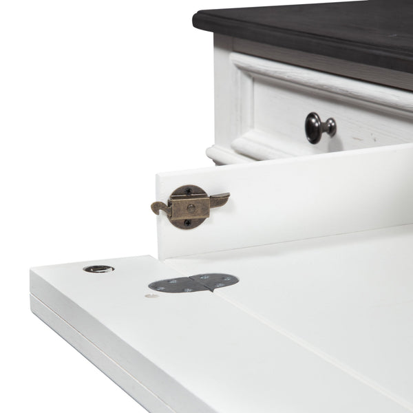 Allyson Park - Desk - Wirebrushed White / Charcoal