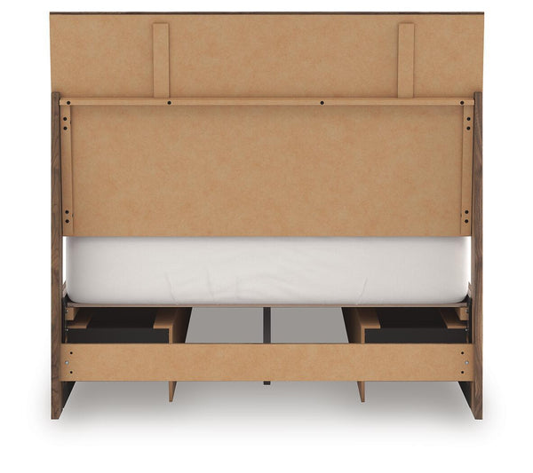 Chirason - 3 Pc. - Full Panel Storage Bed, Dresser And Mirror - Brown