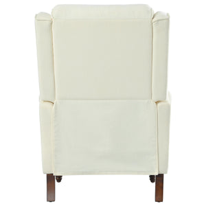 Push Back Recliner Chair Upholstered Recliner Armchair With Classic Wing Back And Solid Gourd-Shaped Legs