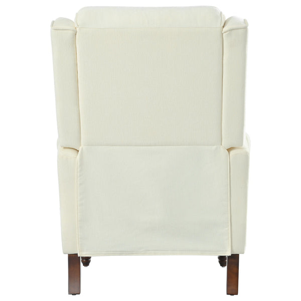 Push Back Recliner Chair Upholstered Recliner Armchair With Classic Wing Back And Solid Gourd-Shaped Legs