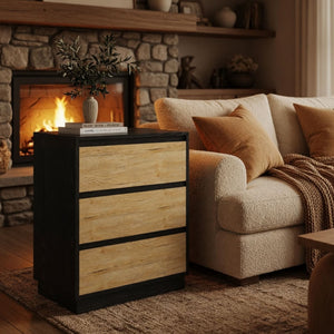 3 Drawer Nightstand, Bedroom Side Table