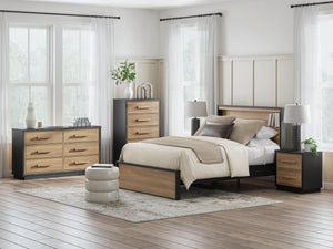Kozmour - Five Drawer Chest - Black / Brown
