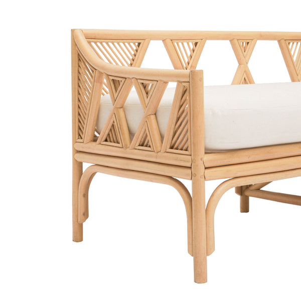 Jayla - Rattan Bench - Natural / White