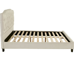 Modern Bed Frame With Tufted Upholstered Headboard