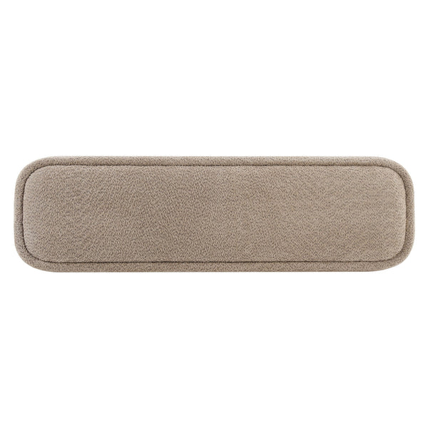 Indoor Upholstered Dining Bench - Khaki / Walnut