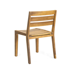 Outdoor Dining Side Chair (Set of 2) - Teak Finish