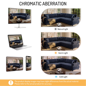 L-Shaped Sofa Couch With Pull-Out Bed