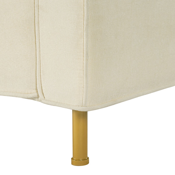 Accent Chair Upholstered Single Sofa With Square Arms, Sewn Pillow Back For Living Room