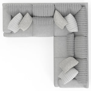 Logan - Upholstered Sectional With Comfort Coil Seating And Accent Pillows Included