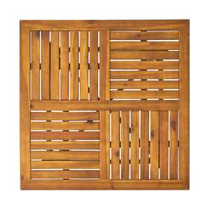 Outdoor Rectangular Table With Curved Legs And Perpendicular Wooden Slats Table Top
